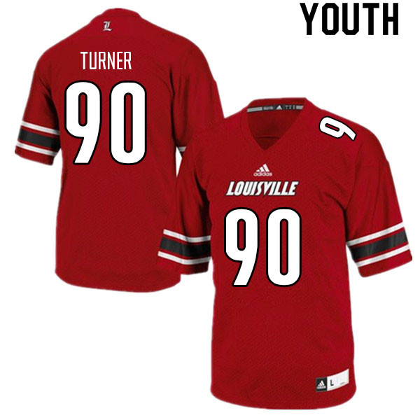 Youth #90 Jacquies Turner Louisville Cardinals College Football Jerseys Sale-Red - Click Image to Close